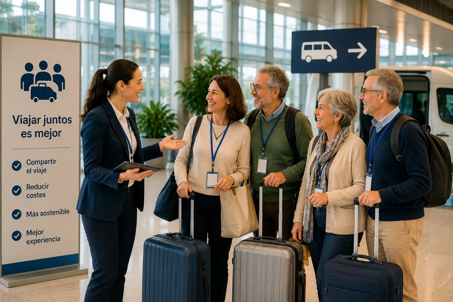 Coordinación de recogidas en hoteles para grupos numerosos
